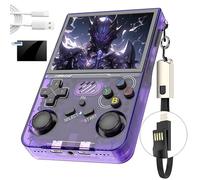 R36XX Retro Handheld Game Console 22000+ Games,3.5” IPS HD Screen Portable Video Game Console,LAN 2-Player Battle/WIFI Remote Upgrade/Network to Watch Video,Open Source Linux System (128G-Purple)