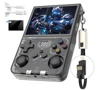R36XX Retro Handheld Game Console 22000+ Games,3.5” IPS HD Screen Portable Video Game Console,LAN 2-Player Battle/WIFI Remote Upgrade/Network to Watch Video,Open Source Linux System (128G-Black)