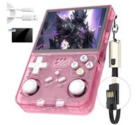 R36XX Retro Handheld Game Console 22000+ Games,3.5” IPS HD Screen Portable Video Game Console,LAN 2-Player Battle/WIFI Remote Upgrade/Network to Watch Video,Open Source Linux System (128G-Pink)