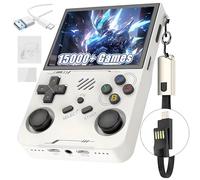 R36XX Retro Handheld Game Console 64G,Built-in 15000+ Games,12 Emulators,3000mAh,Retro Video Game Console with 3.5 Inch IPS OCA HD Screen,640*480P,Open Source Linux System,Dual 3D joystick (White)