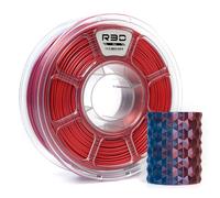 R3D Dual Color Silk PLA 3D Printer Filament Filament, Co-Extrusion, 1.75mm 1KG, 30-370 mm/s High-Speed Printing, 1.75mm, Dimensional Accuracy +/- 0.02 mm, 1kg Plastic Spool (Silk Blue-Red)