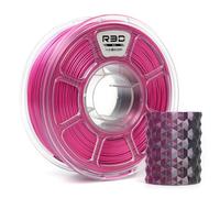 R3D Dual Color Silk PLA 3D Printer Filament Filament, Co-Extrusion, 1.75mm 1KG, 30-370 mm/s High-Speed Printing, 1.75mm, Dimensional Accuracy +/- 0.02 mm, 1kg Plastic Spool (Silk Black-Rose Red)