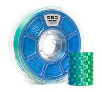 R3D Dual Color Silk PLA 3D Printer Filament Filament, Co-Extrusion, 1.75mm 1KG, 30-370 mm/s High-Speed Printing, 1.75mm, Dimensional Accuracy +/- 0.02 mm, 1kg Plastic Spool (Silk Blue-Green)