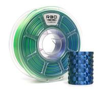 R3D Tri Color Silk PLA 3D Printer Filament Filament, Co-Extrusion, 1.75mm 1KG, 30-370 mm/s High-Speed Printing, 1.75mm, Dimensional Accuracy +/- 0.02 (Silk Blue-Green-Gold)