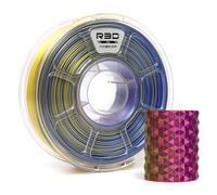 R3D Tri Color Silk PLA 3D Printer Filament Filament, Co-Extrusion, 1.75mm 1KG, 30-370 mm/s High-Speed Printing, 1.75mm, Dimensional Accuracy +/- 0.02 (Silk Red-Yellow-Blue)
