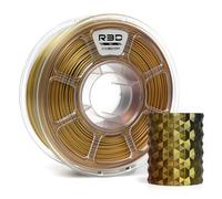 R3D Tri Color Silk PLA 3D Printer Filament Filament, Co-Extrusion, 1.75mm 1KG, 30-370 mm/s High-Speed Printing, 1.75mm, Dimensional Accuracy +/- 0.02 (Silk Gold-Copper-Black)