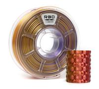 R3D Tri Color Silk PLA 3D Printer Filament Filament, Co-Extrusion, 1.75mm 1KG, 30-370 mm/s High-Speed Printing, 1.75mm, Dimensional Accuracy +/- 0.02 (Silk Red-Gold-Purple)