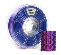R3D Tri Color Silk PLA 3D Printer Filament Filament, Co-Extrusion, 1.75mm 1KG, 30-370 mm/s High-Speed Printing, 1.75mm, Dimensional Accuracy +/- 0.02 (Silk Rosered-Blue-Black)
