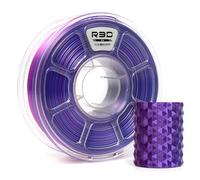 R3D Tri Color Silk PLA 3D Printer Filament Filament, Co-Extrusion, 1.75mm 1KG, 30-370 mm/s High-Speed Printing, 1.75mm, Dimensional Accuracy +/- 0.02 (Silk Rosered-Purple-Silver)