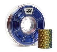 R3D Tri Color Silk PLA 3D Printer Filament Filament, Co-Extrusion, 1.75mm 1KG, 30-370 mm/s High-Speed Printing, 1.75mm, Dimensional Accuracy +/- 0.02 (Silk Gold-Copper-Blue)