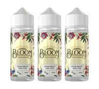 R3LOADED Bloom Flavoured Liquid Bottle, Flavour Blend, Large Capacity Refillable Bottle, 70% VG / 30% PG, Smooth Taste, Everyday Use, 0mg No Nicotine, 100ml, Pack of 3 (Star-fruit Cac-tus)