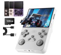 R40 Retro Handheld Game Console, Retro Game Console, 3.5 Inch IPS Screen, 128GB with 25,000+ Retro Games, Dual core CPU, 2GB RAM, 3000mAh Battery, Mini HDMI, Type-C (White)