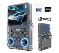 R40S Handheld Retro Games Console 256G, Retro Gaming Console with Built in 30000+ Retro Games 40+ Emulators, Open Source LinuxArk OS 2.0 System, 3.5 Inch IPS Screen, 640 x 480 (Black Transparent)