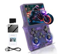 R40S Pro Handheld Game Console with 30000+ Classic Games, Portable HD Retro Video Console 256G, 3.5 Inch IPS Screen Mini Arcade Build in Dual System, 45+ Emulators, 3800 mAh Gift (PURPLE)