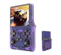R40S Pro Retro Game Console,Portable Handheld Video Game Console ，3.5 inch IPS Screen with 256G Card &30000+ Games,Built in 45 Emulators,3800mAh Battery (purple-256g)