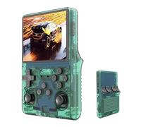 R40S Pro Retro Game Console,Portable Handheld Video Game Console ,3.5 inch IPS Screen with 256G Card &30000+ Games,Built in 45 Emulators,3800mAh Battery (green-256g)