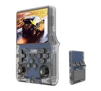 R40S Pro Retro Game Console,Portable Handheld Video Game Console ，3.5 inch IPS Screen with 256G Card &30000+ Games,Built in 45 Emulators,3800mAh Battery (gray-256g)