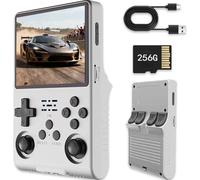 R40s pro Retro Handheld Game Console, 3.5" IPS Screen Portable Video Game Console ,Built in 256G Card & 30000 Games,Open Source Linux System (White)