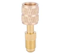 R410A AC Refrigeration Adapter Brass Straight Connector Professional Grade Durable Precision Thread Tight Connection for Air Conditioner Refrigerator and Automobile Refrigeration (410 to English)