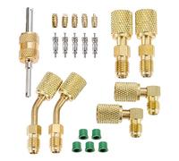 R410A Adapter Kit, Mini Split Vacuum Pump Kit 410A Refrigerant for R410A Mini Split Air Conditioner, Mini Split Adapter 5/16 to 1/4 Coupler R410A Refrigerant Hose Adapter Connector Valve Core Remover