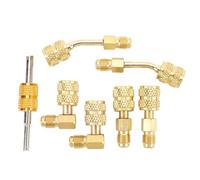 R410A Adapter Kit with Valve Remover 5/16 to 1/4in HVAC Refrigerant Hose Adapter for Mini Split Air Conditioner, Mini Split Vacuum Pump Kit