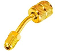 R410a Charging Vacuum Port Adapter, Brass 5/16" to 1/4" SAE Converter with Full Thimble, for MINI Split HVAC & Refrigeration Service