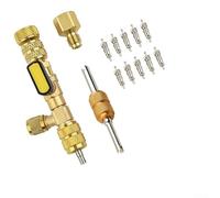 R410A R22 Valve Core Remover Installer Tool with Dual Size SAE 1/4 and 5/16 Port for HVAC Systems and Services