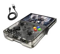 R43 PRO Retro Handheld Game Console 40000+ Games,25 Emulators,4.3-Inch LCD Screen Retro Game Console,4000mAh Battery,EmuELEC System,Cortex-A55,Portable Video Gaming Console (Transparent Black, 128G)