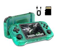 R46H Retro Handheld Game Console with Linux System,Built-in 20000+ Games 26+Emulators,4.2-Inch IPS Screen Portable Gaming Console,3000mAh Emulator Handheld,Gifts for Adult (Transparent Green 128G)