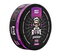 R4VE Minty Berry Caffeine Pouches 50mg, Tobacco Free Energy Pouch, Mint Berry Flavour Discreet Portable Boost, 20 Portions