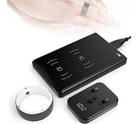 R5 Multi-Function Ring, Smart Ring with CDS RFID Replicator, Build-in 6 RFID Cards and 2 Health Stones,Controller IC/ID/NFC Reader NFC Phone Smart Rings, Compatible with iOS and Android ( Size : L )