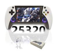 R50S Retro Handheld Game Console,19869/25320+ GAMES,23 Emulators,4’’ IPS OCA HD Screen,Open Source E-System,800*600P Portable Video game console,Dual 3D Joystick,3000mAh Handheld Console (White-128G)
