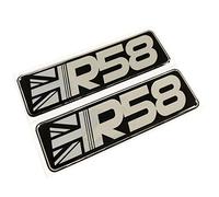 R58 Union Jack Car Chrome Wing 3D Domed Gel Decal Sticker Badges Emblems Fits Mini Coupe