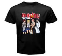 R5YGxdsewws Fairy-Tail-Natsu-Gray-Erza-Guild-Anime-Manga-Black-T-Shirt