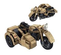R75 Motorcycle with Sidecar Building Blocks Set - 402PCS Military Motorbike Bricks Kit, Collector’s WWII Vehicle Model for History Enthusiasts, Home Decor, Creative Gift for Adult