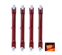R7S Halogen Bulb 118mm 500W Dimmable, J-Type R7S Halogen Light Bulb, 500lm, Double-Ended Push Fit Linear Lamp, 500W J118 Infrared Tube, No Flicker, 220V Quartz Heat Lamp, 360° Beam Angle, 4 Packs