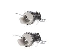 R7s Lamp Holder for Halogen / LED in Steatite and Metal 220V 6A 25 cm Long Wires with Fixing Nut, Pair of 2 Pieces