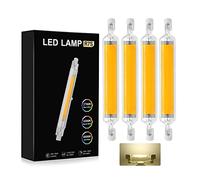 R7S LED 118mm Natural White 4000K, 10W Replace Halogen R7S J118 100W, AC110V/230V 1000LM 360° Beam Angle R7S COB LED 118mm Linear Light Bulb, for Wall lamp/Floor lamp,4pcs