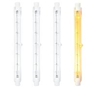 R7s Linear Halogen Floodlight 500W, 220V J118 Dimmable 2800K Gantry Heat Lamp Bulbs Warm White Double Ended Security Light Bulb 118mm Length for Food Buffets Canteen Hospitality Landscape, 4 Pack