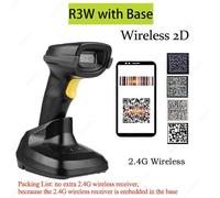 (R7W--Wireless, One size) Handheld Wired Barcode Scanner Portable Wireless Bluetooth 1D 2D QR Code PDF417 Reader for Retail Shop Logistic Warehouse