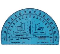 RA 6IN Protractor with degrees and mils, graduated in meters and yards for angle measurements and map plotting for outdoor navigation with map and compass, hiking, orienteering and survival.