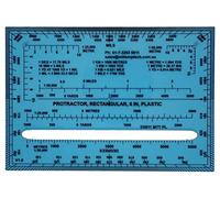RA 6IN Rectangular Protractor with degrees and mils, graduated in meters and yards for angle measurements and outdoor navigation with map and compass, hiking, orienteering and survival.