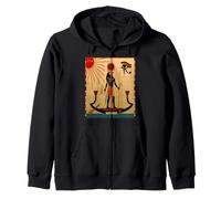 Ra Ancient Kemetic God - Ancient Egyptian Sun God Zip Hoodie