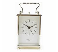 RA Braithwaite Solid Brass Silver Finish Carriage Clock