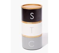 RA-HOME STORE® New Stacking Metal Canisters Tea Coffee and Sugar Space Saving Canisters (27cm x 13.5cm) with Wooden Lids (Natural)
