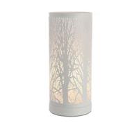 RA-HOMESTORE® Beautiful Cylinder Pure White Forest Scene Design Tree Scene Touch Pad Lamp Creating an Ambient Feel That is Close to Nature- White