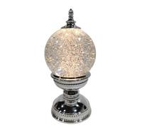 RA-HOMESTORE Christmas Silver Snowflake LED Globe Magical Decoration Beautiful Spinning Glitter Perfect for Christmas