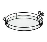 RA-HOMESTORE® New Black Bow Mirror Tray Elevating your Space, Perfect for Placing on A Vanity, Dresser Or Coffee Table and is Great for Organising Perfumes, Jewellery Or Decorative Accents.