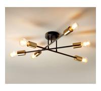 RA-HOMESTORE® New Ceiling Light with 6 x Spotlights, Elegant Black and Brass Finish, Brightens Up Any Room, Adding A Soft, Warming Glow, Great for Your Dining Room, Kitchen, Or Living Room.