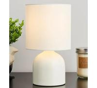 RA-HOMESTORE New Contemporary Design Ceramic Table Lamp, Comes with A Traditional Fabric Light Shade, Easy to Switch, Perfect for Illuminating Your Home Decor - Cream.